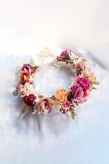 Artificial Silk Roses Wedding Flower Crown