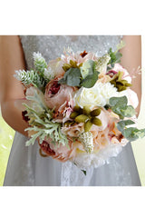 Artificial Silk Rose Peony Wedding Bridal Bouquets