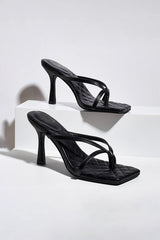 Outdoor Peep Toe Sandals Stiletto Heel Microfiber Leather Fashion Shoes