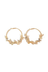 Butterfly Hoop Earrings Gold