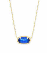 Blue Oval Pendant Necklace