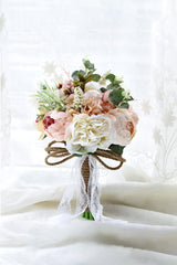 Artificial Silk Rose Peony Wedding Bridal Bouquets