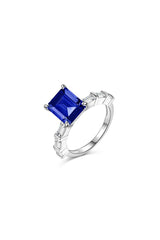 4 Carat Rectangle Sapphire Engagement Ring