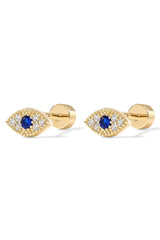 Blue Cubic Zirconia Eye Earring