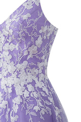 Aline Short Glitter Tulle Homecoming Dress with Appliques