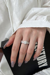 Sterling Silver Cubic Zirconia Radiant Sparkling Wedding Band Ring