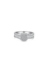 Sterling Silver Cubic Zirconia Radiant Sparkling Wedding Band Ring