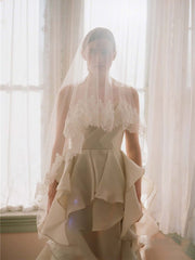 Traditional Drop Veils Ivory Tulle & Lace Wedding Veil