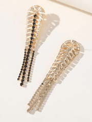 Golden Leaf Tassel Vintage Boho Long Earrings