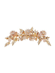 Vintage Gold Flower Embellished Rhinestone Hairpin