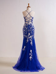 Mermaid V Neck Long Prom Dress with Appliques Beading