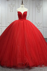 Quinceanera Dress Red Sweetheart Ruched Prom Dresses Ball Gown