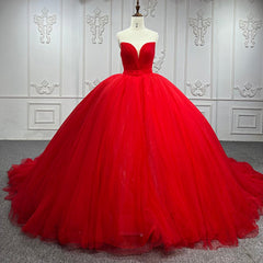 Quinceanera Dress Red Sweetheart Ruched Prom Dresses Ball Gown