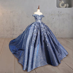 Sweetheart A Line Off-the-shoulder Quinceanera Dresses with 3D Flower and Pearls