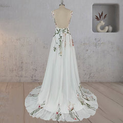 A-Line Flower Appliqued Majesty Wedding Dress