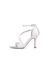 Ankle-Strap Satin Stiletto Sandals