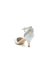 Ankle Strap Wedding Shoes with Rhinestone