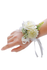 Artificial Silk Roses Bridesmaid Wrist Corsage