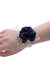 Artificial Silk Roses Wedding Bridesmaid Wrist Corsage