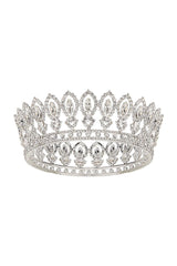 Baroque Silver Sparkly Crystal Crown