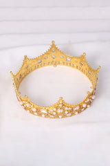 Baroque Vintage Crystal Pearl Crown