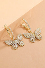 Butterfly Hoop Dangling Earrings