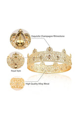 Champagne Rhinestone Birthday Crown for Men