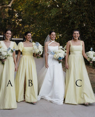 Chic A-Line Daffodi Long Bridesmaid Dresses