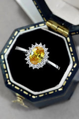 Citrine Oval Sparkle Cocktail Ring