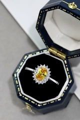 Citrine Oval Sparkle Cocktail Ring