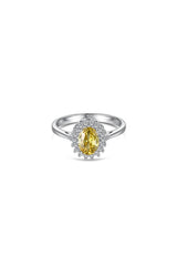 Citrine Oval Sparkle Cocktail Ring