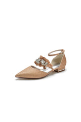 Crystal Ruffles Sequin Pointed Toe Flats