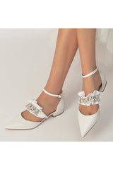 Crystal Ruffles Sequin Pointed Toe Flats