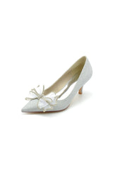 Crystal Stiletto Heel Wedding Shoes with Bow