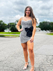 Black - Sheath Beaded Pearl Mini Party Dresses with Bow