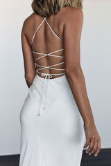 Diamond White Spaghetti Straps Mermaid Wedding Dress