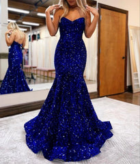 Mermaid Sweetheart Neck Sequins Homecoming Dresses