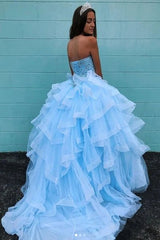 Ball Gown Sweetheart Sky Blue Party Quinceanera Dresses