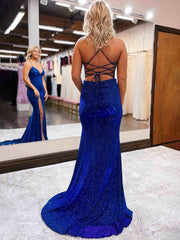 Elegant Royal Blue Mermaid Long Party Dress
