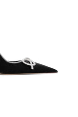 Elegant Stiletto Heel Bow Mid Heel Pumps