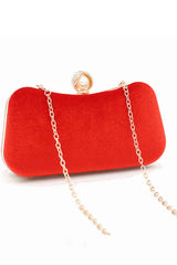 Eye-Catching Imitation Velvet Chain Clutch Bag