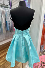 Aqua - Strapless Velvet Homecoming Dress with Train