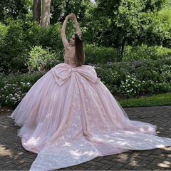 Pink Ball Gown Tulle Sweetheart Quinceanera Dress
