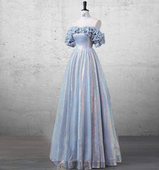 Glitz A Line Sky Blue Off The Shulder Sequined Quinceanera Dresses