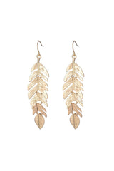 Gold Leaf Feather Earrings