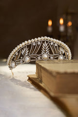 Gold Pearl Wedding Tiara