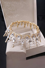Gold Sparkly Round Crystal Princess Crown