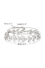 Gold Zirconia Pearl Bracelets with Leaf Filigree