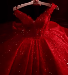 Dark Green Off The Shoulder Ball Gown Sequined Quinceanera Dress