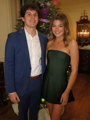 Dark Green - Strapless Satin Pleated A-line Short Homecoming Dress